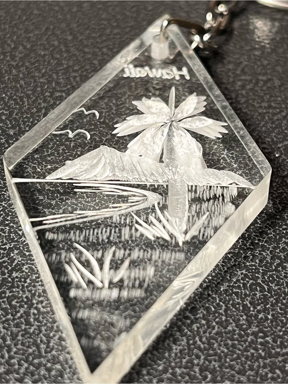 Hawaii Clear Acrylic Etched Keychain, Travel, Souvenirs, Memorabilia